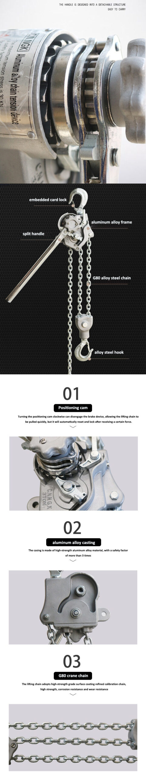 Aluminum Alloy Level Hoist Spec